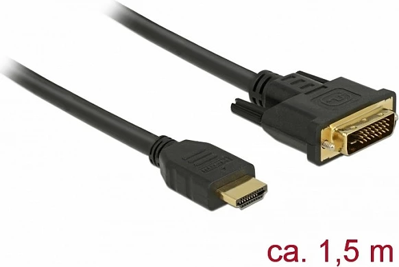 Kabllo HDMI në DVI DeLOCK 85653, 1.5m, e zezë