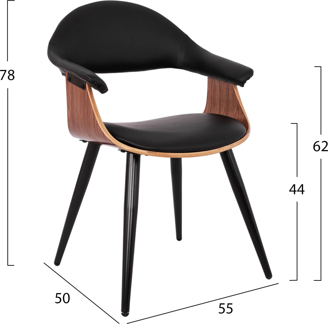 Karrige për zyre konferencash Superior Pro FH1111.01, e zezë/dru