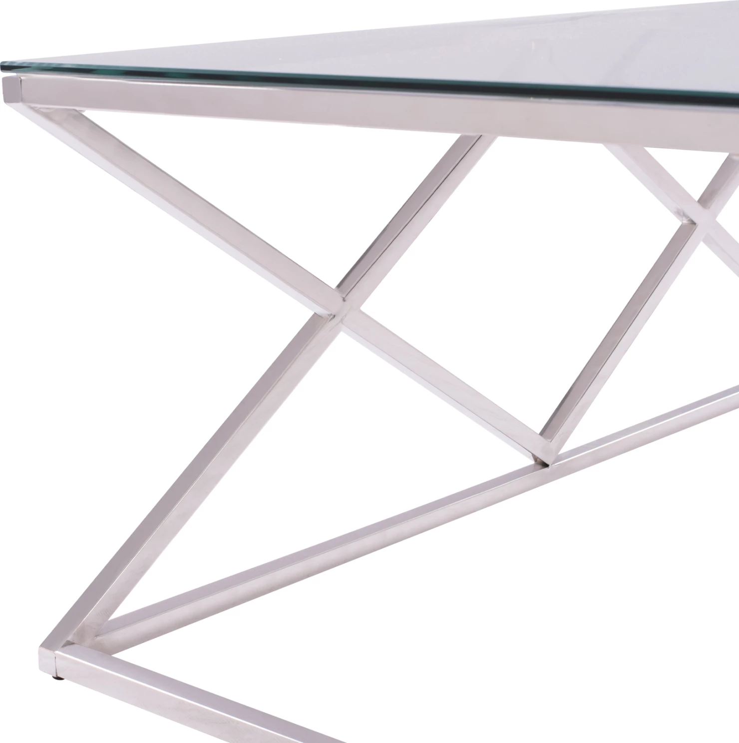 Tavolinë kafeje HOLLAND FH8624.01 me xham dhe bazë kromi 120x60x45 cm