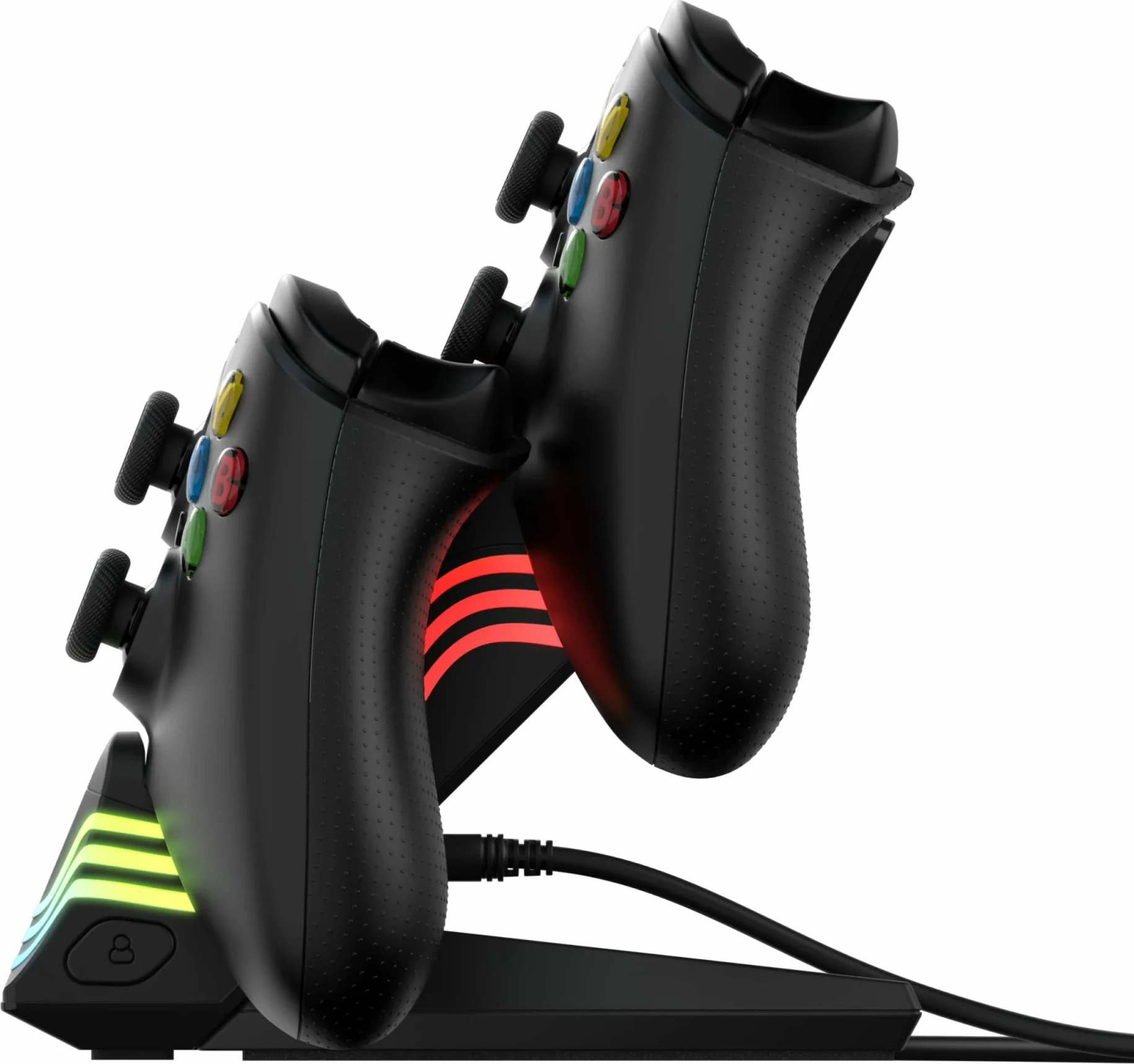 Karikues i dyfishtë për kontrolla Xbox PDP Afterglow Wave, USB-C, RGB, i zi