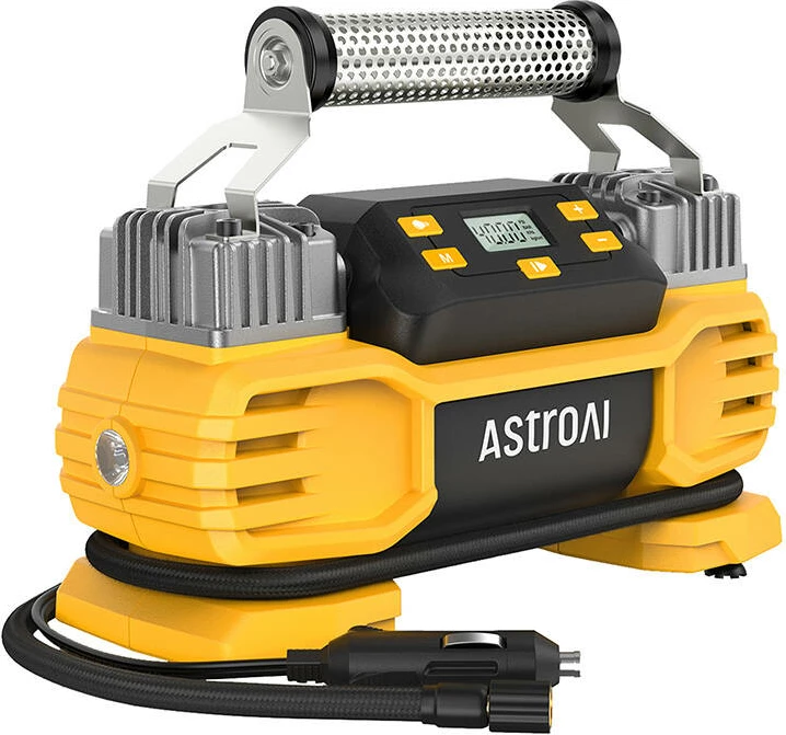 Kompresor ajri AstroAI AIRUN T2, 160 PSI, portativ, i verdhë