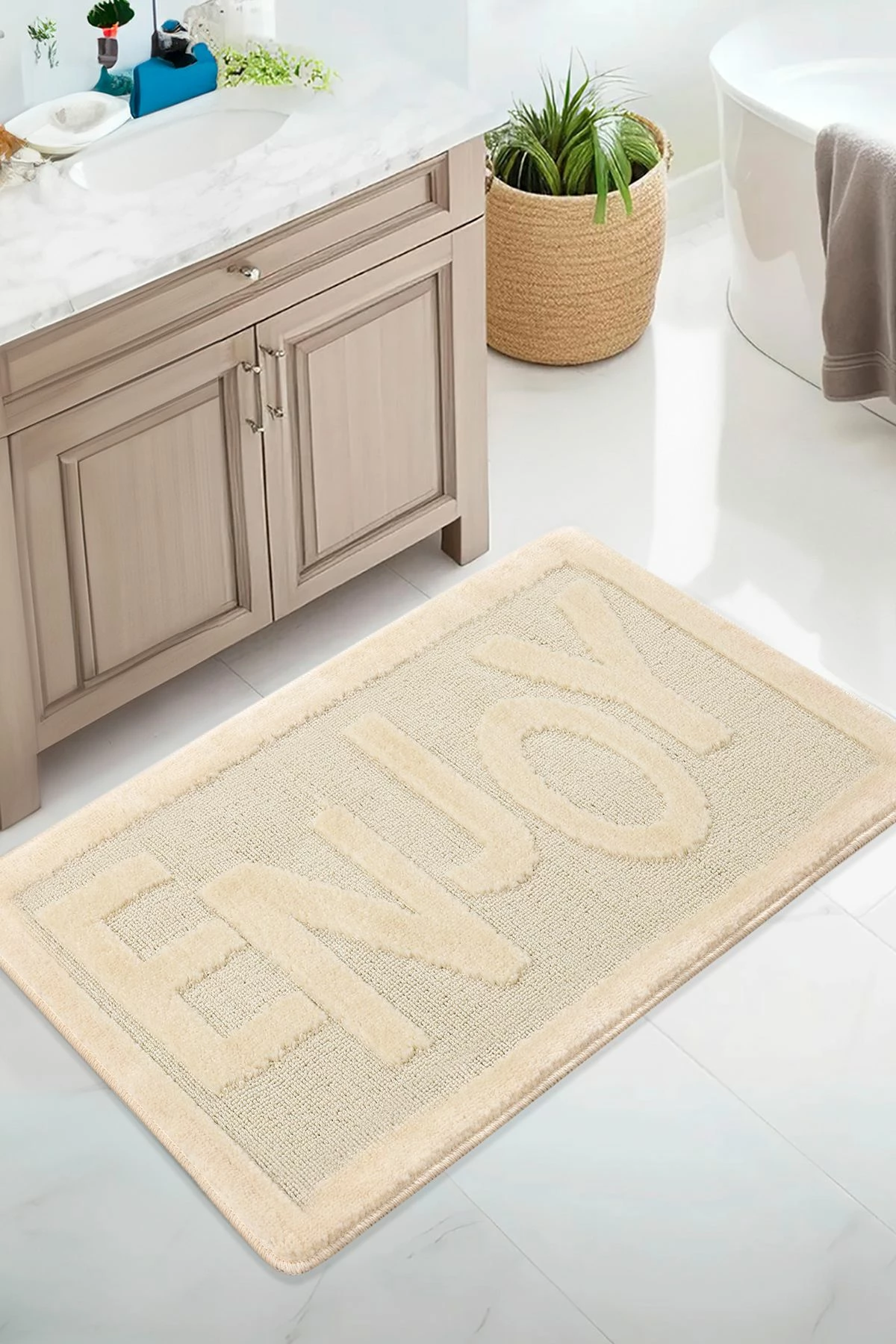 Tapet për banjo, krem, Mijölnir Enjoy, 60x100cm