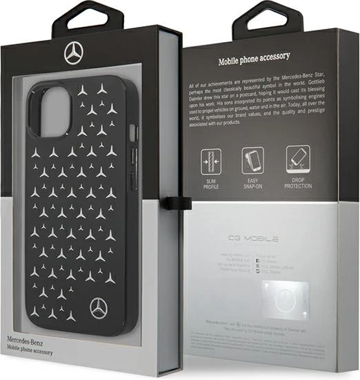 Mbështjellës Mercedes MEHCP13SESPBK për iPhone 13 mini 5.4", hardcase, Stars Pattern, i zi