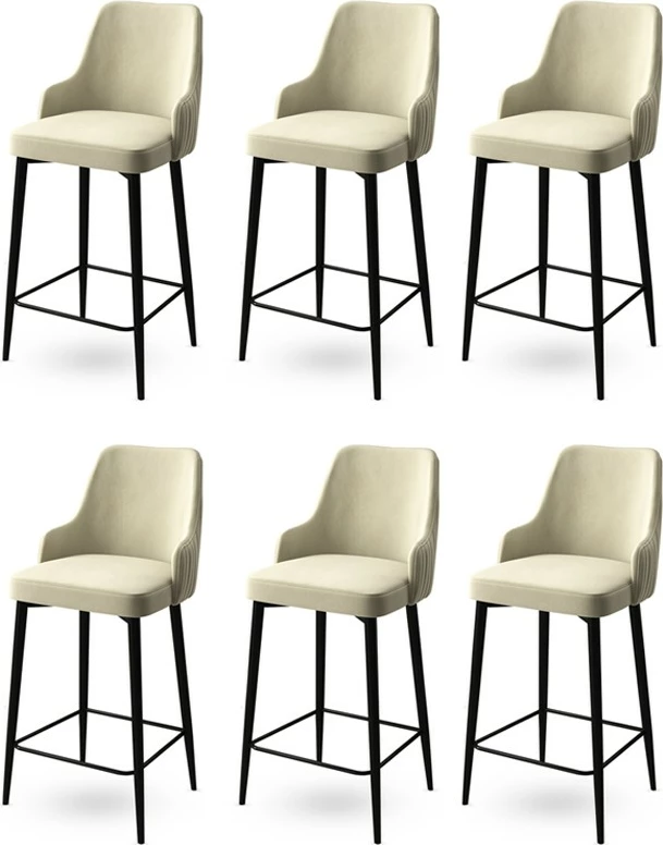 Set karrigesh për bar (6 copë), Hanah Home, Enox, krem, e zezë