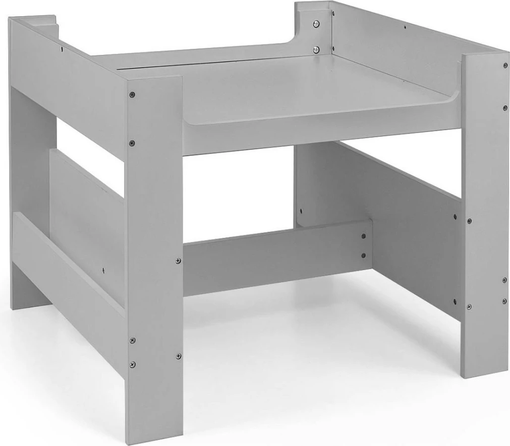 Set tavolinë me dy karrige për fëmijë Milly Mally Sven, MDF, gri/bardhë