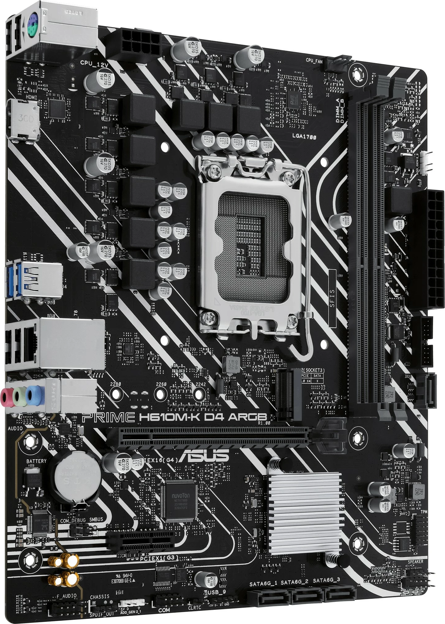 Pllakë amë ASUS PRIME H610M-K D4 ARGB, Intel, LGA 1700, DDR4, 64 GB