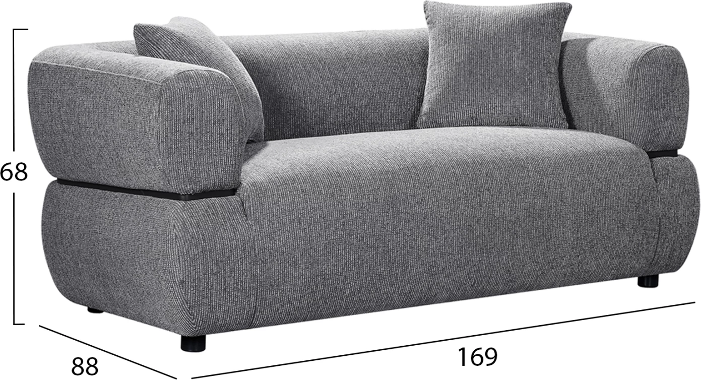 Divan dy ulës ARCTIS, material gri, 169x88x68cm