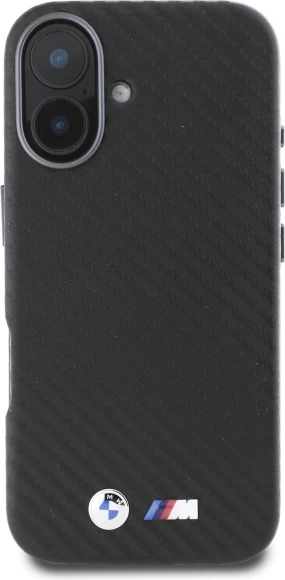 Mbështjellës BMW Carbon Wrapped Metal për iPhone 16, i zi