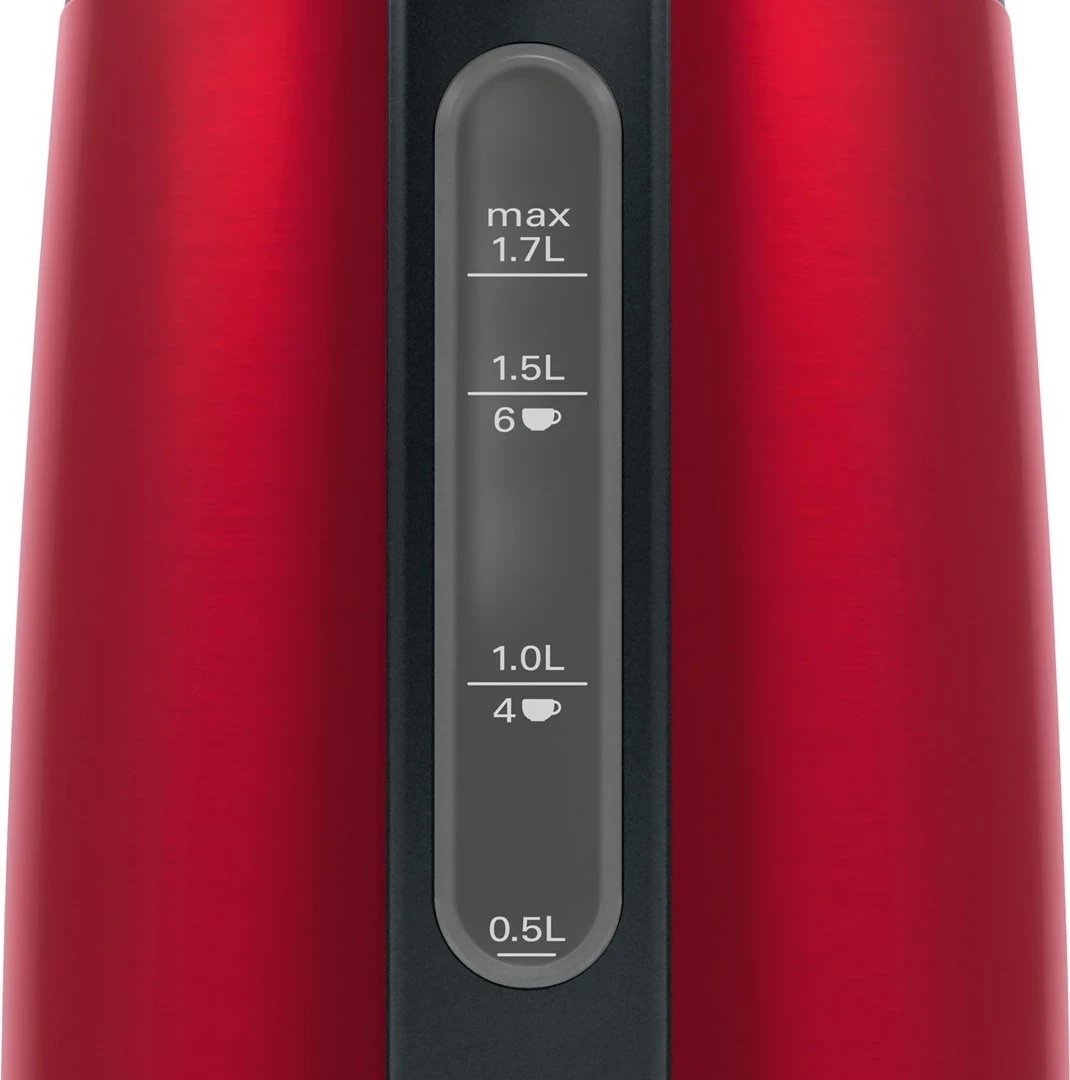 Çajnik elektrik Bosch TWK3P424, 1.7 L, 2400 W, Gri, Kuq