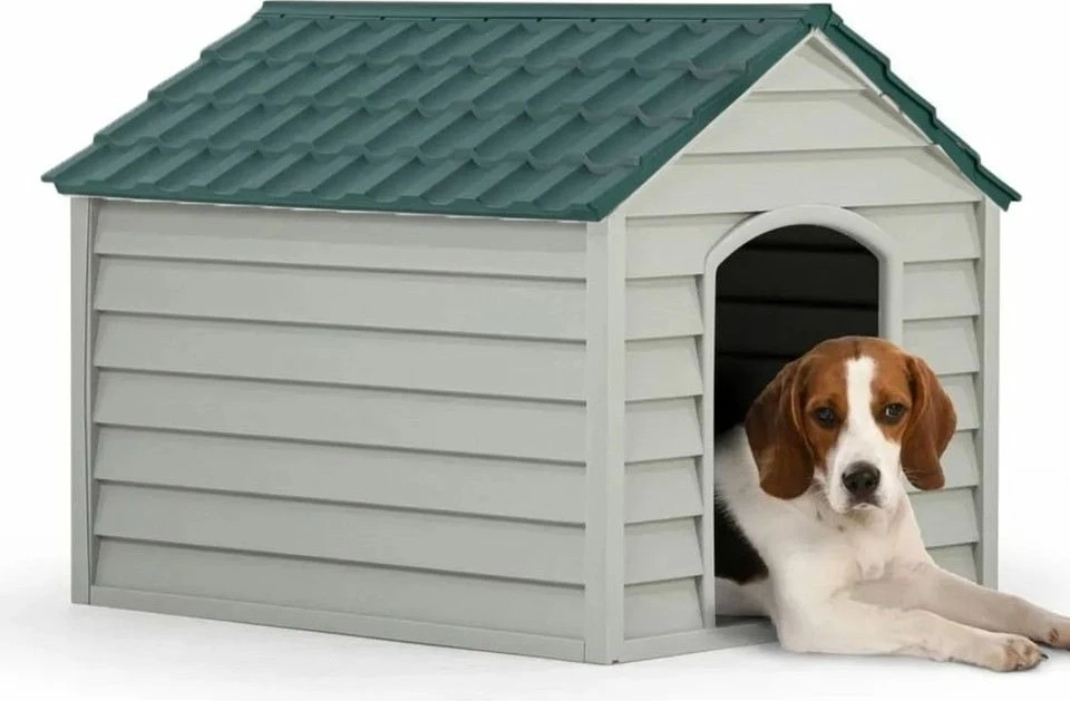 Shtëpi për kafshë, plastikë, gri dhe e gjelbër, 76x64x62cm, Paws & Whiskers, 5100-3