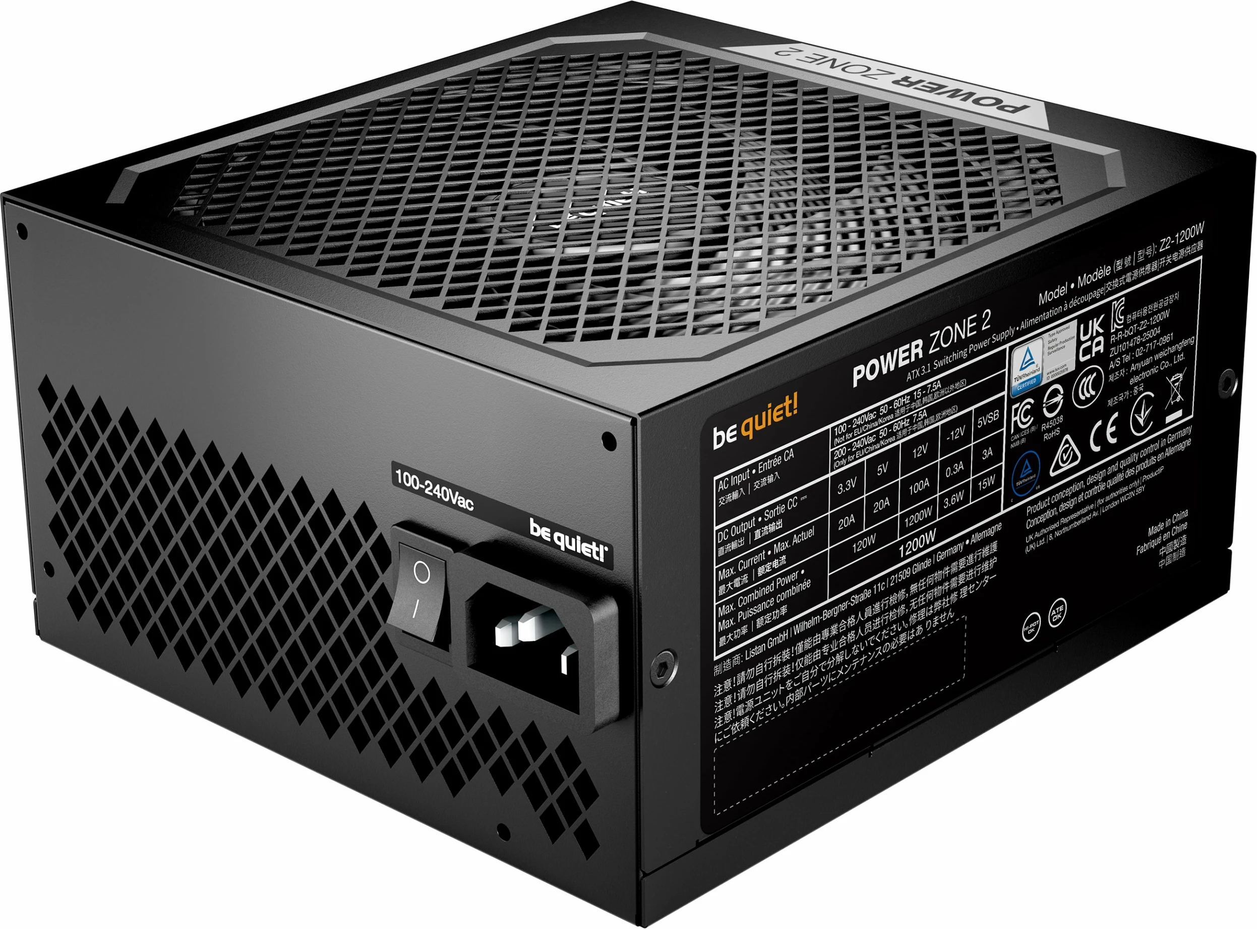 Furnizues rryme be quiet! Power Zone 2 BP030EU 1200W 80 Plus Platinum, fully modular, i zi