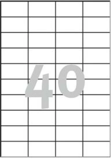 Etiketa vetëngjitëse, Avery Zweckform, 3651, 52.5 x 29.7 mm, A4, paketë 100 fletë, bardhë