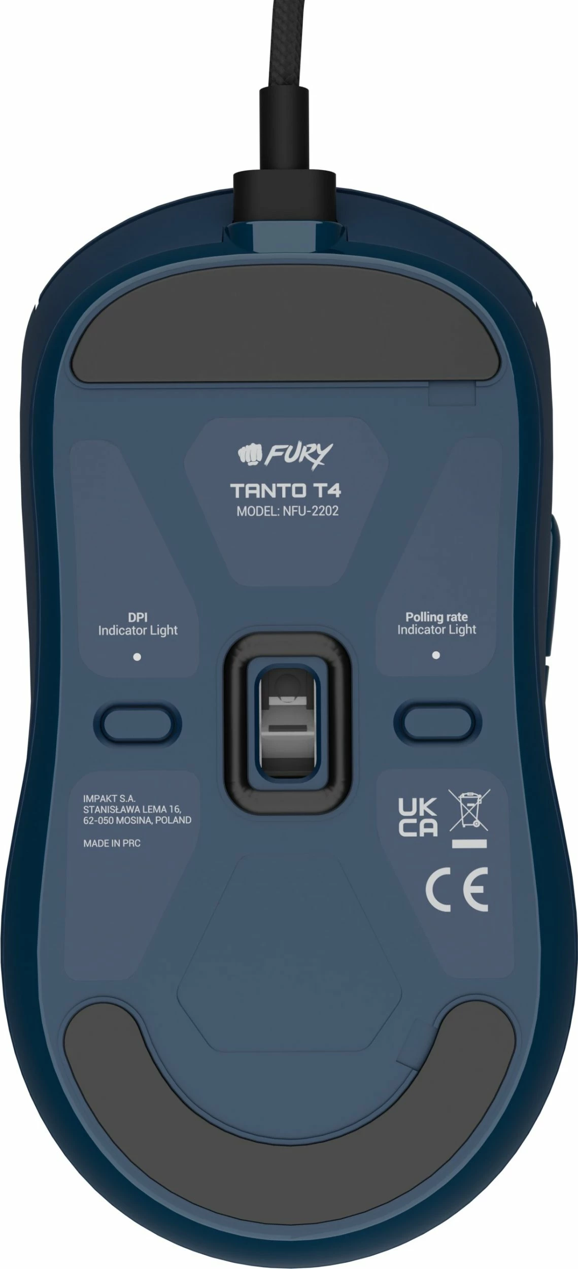 Maus Fury Tanto T4 NFU-2202 12000 DPI me kabllo USB, navy blue