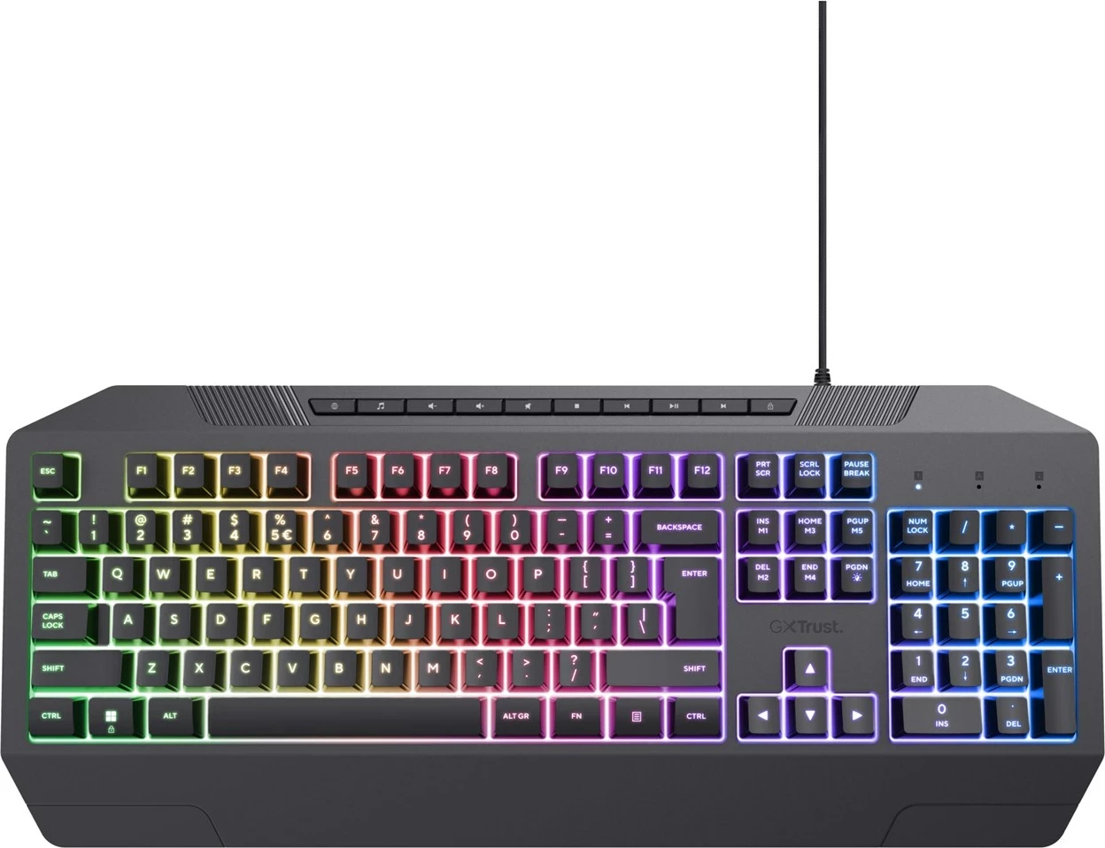 Tastaturë gaming Trust GXT 836 Evocx, USB, QWERTY, US English, E zezë