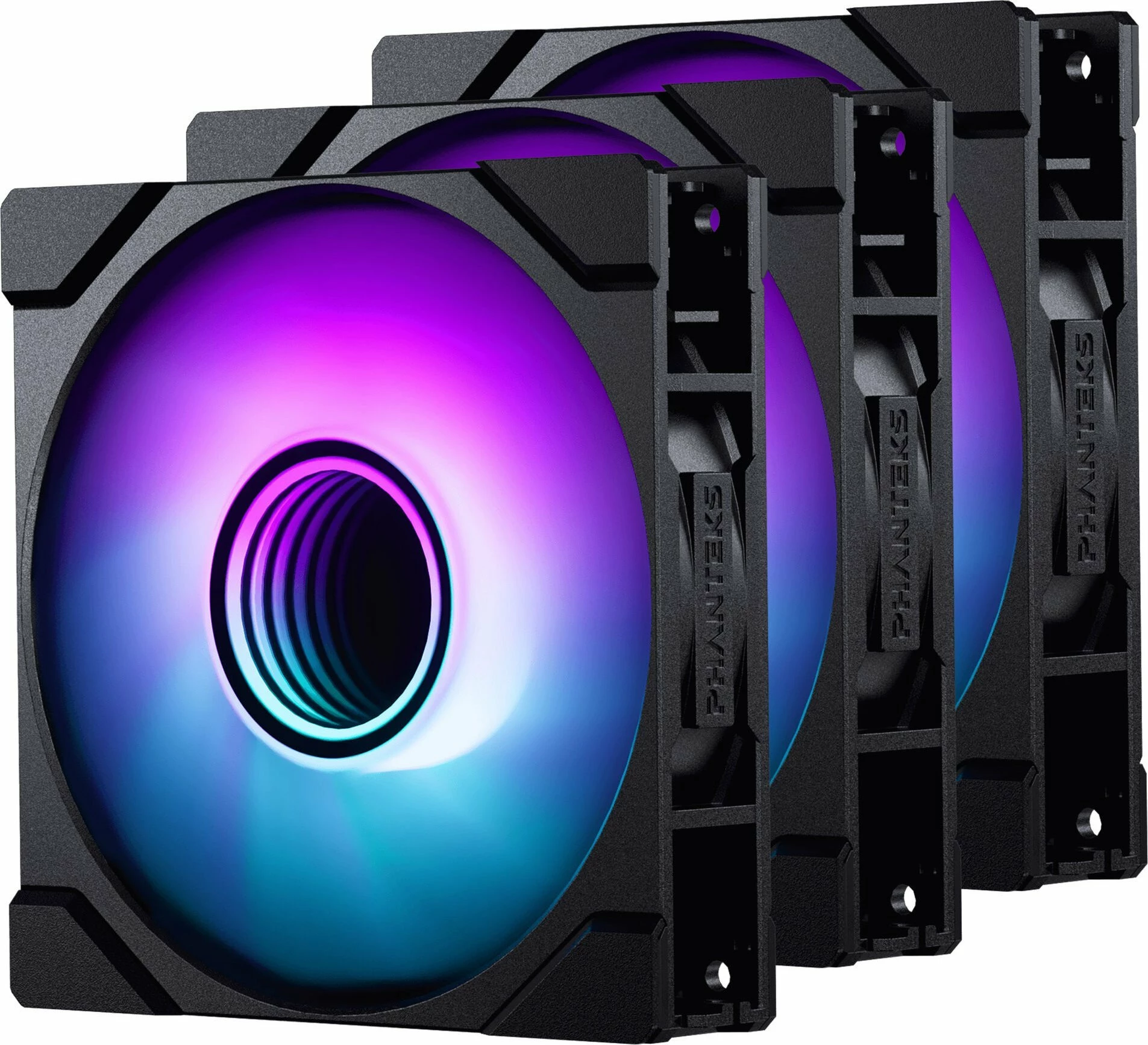 Ventilator kasë PC Phanteks M25G2-140 D-RGB 140 mm PWM, set 3 copë, i zi