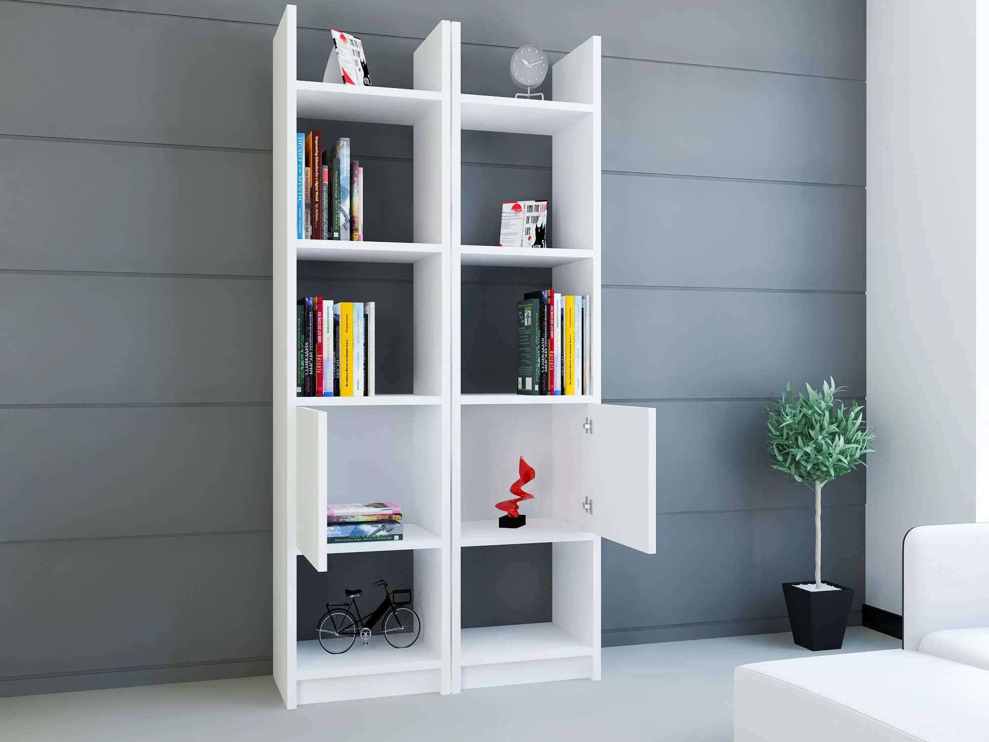 Raft librash Hanah Home, Esbi 102, i bardhë