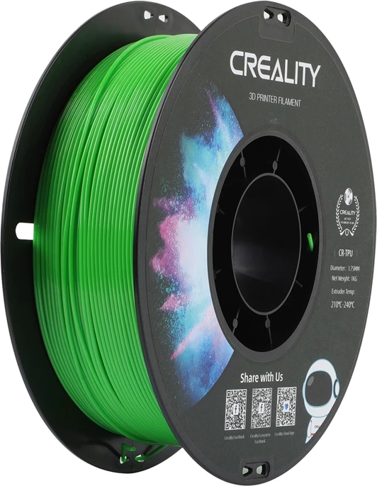 Filament 3D TPU, Creality CR-TPU 3301040037, 1.75 mm ±0.03 mm, 1 kg, gjelbër