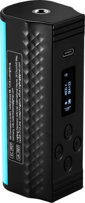 Dritë shkop LED RGB Neewer TL98C DMX 4.5W, 2500-10000K, 360 lux, 3200 mAh, e zezë, set