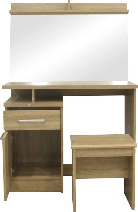 Tavolinë grimi me pasqyrë Olympus, ngjyrë lisi e çelët, 90.5x39.5x75cm