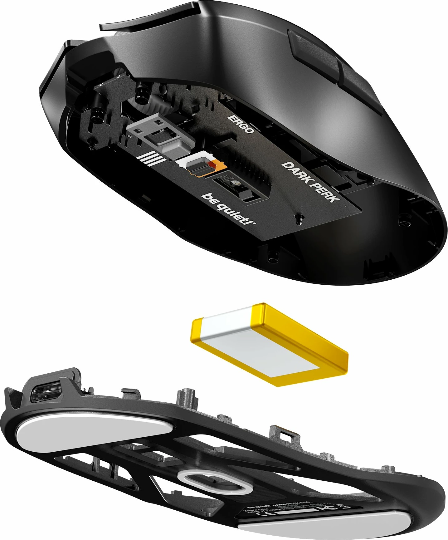 Maus be quiet! Dark Perk Ergo BM007, pa kabllo, 32000 DPI, 8000 Hz, 55 g, e zezë