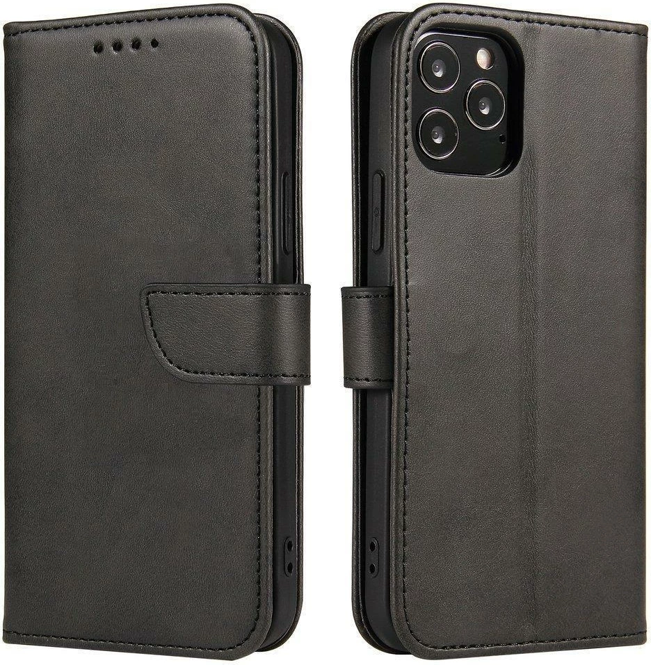 Mbështjellës Hurtel Magnet Case për Motorola Moto G 5G 2022, me flap, stand dhe xhep, i zi