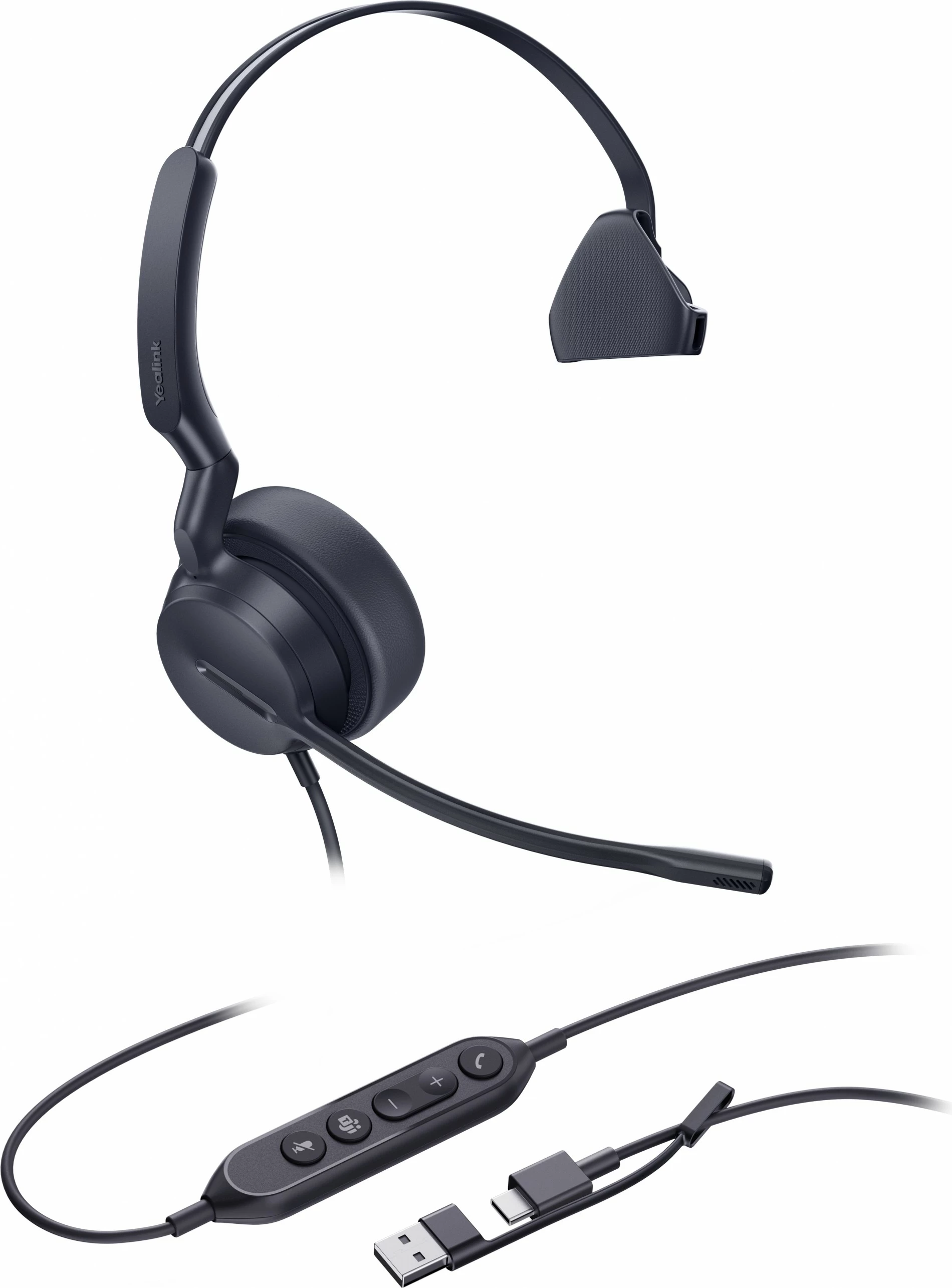 Kufje Yealink UH44 Mono Teams, USB-C/A, e zezë