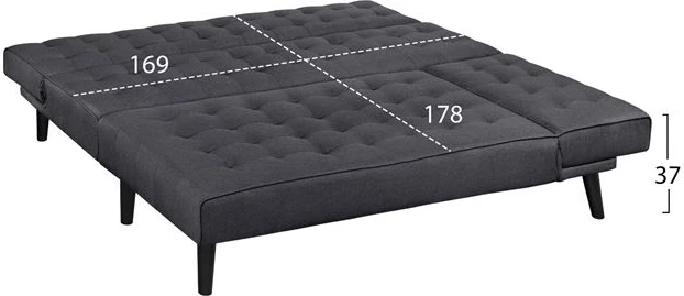 Kënd divan shtrat i kthyeshëm Zelda FH3154.01 me pëlhurë gri 254x163x74cm