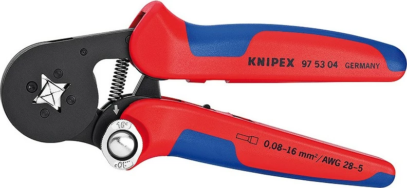 Knipex krimping pinca 97 53 04, 180mm, krom-vanadium, kuqe/kaltër