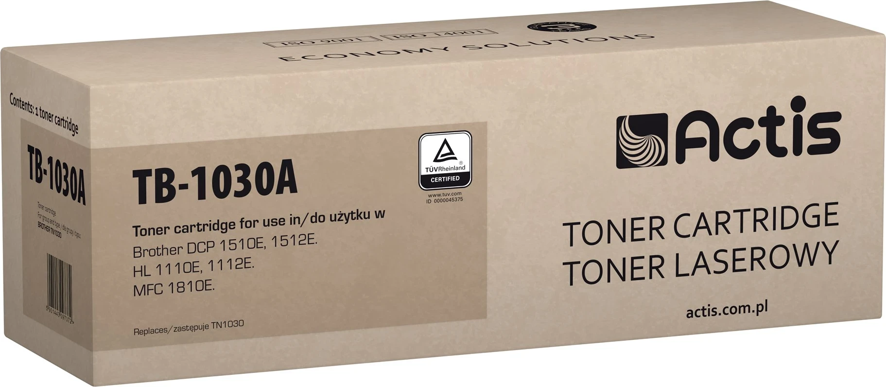 Toner zëvendësues Actis TB-1030A për printer Brother, i zi