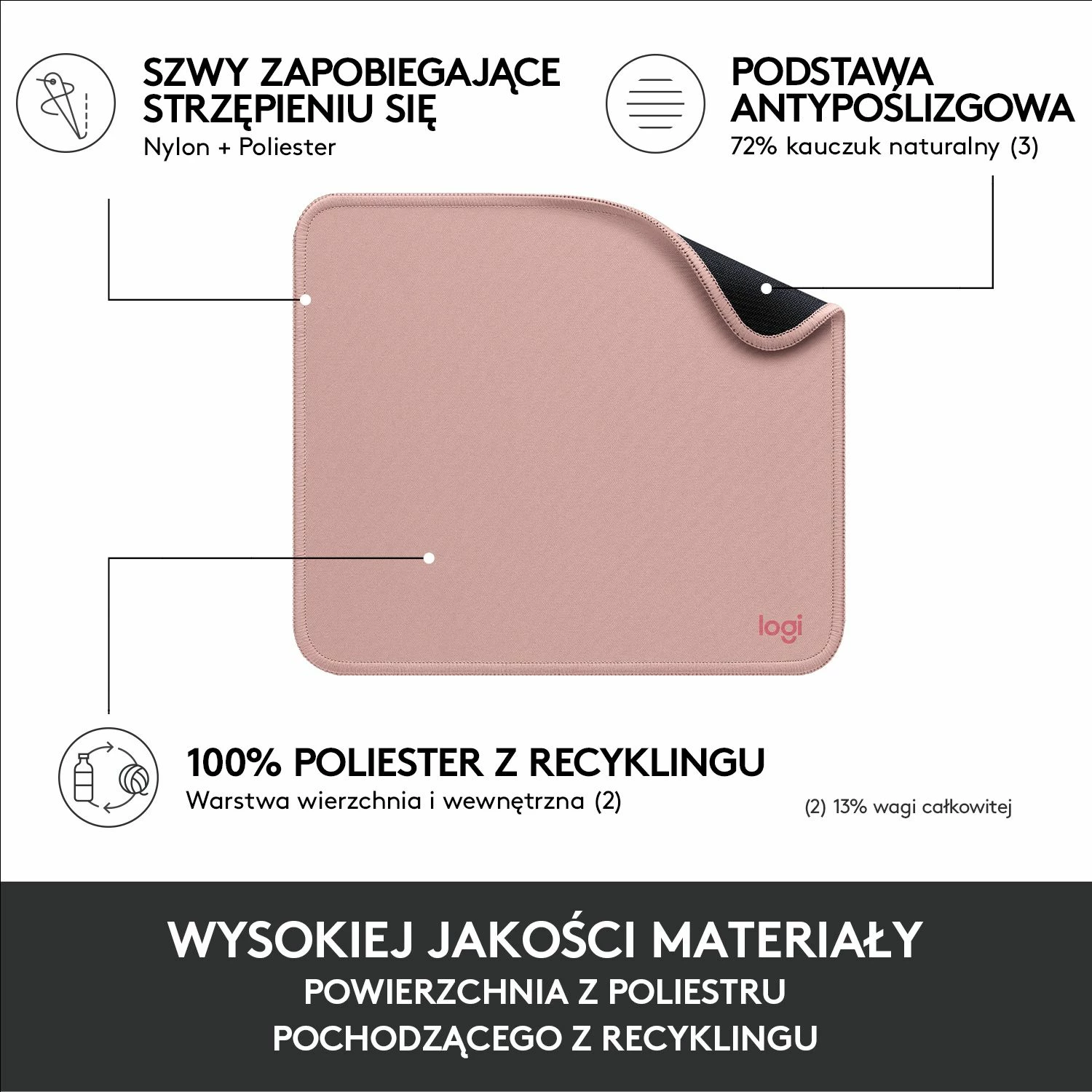 Mauspad Logitech Studio Series 956-000050 23x20cm 3mm Darker Rose