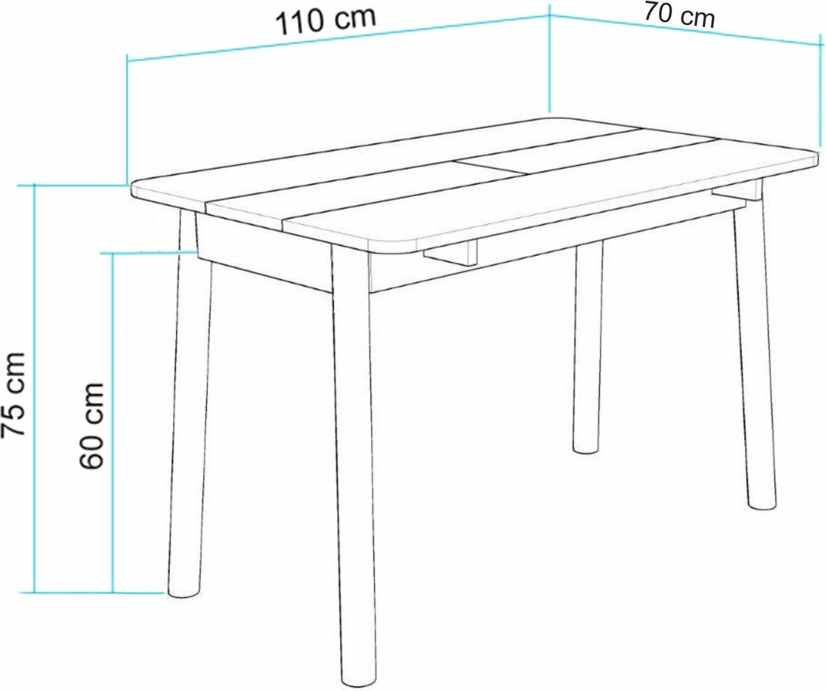 Tavolinë me karrige, set 6 pjesësh, ngjyrë lis dhe antracit, Vina Mini 06 1053