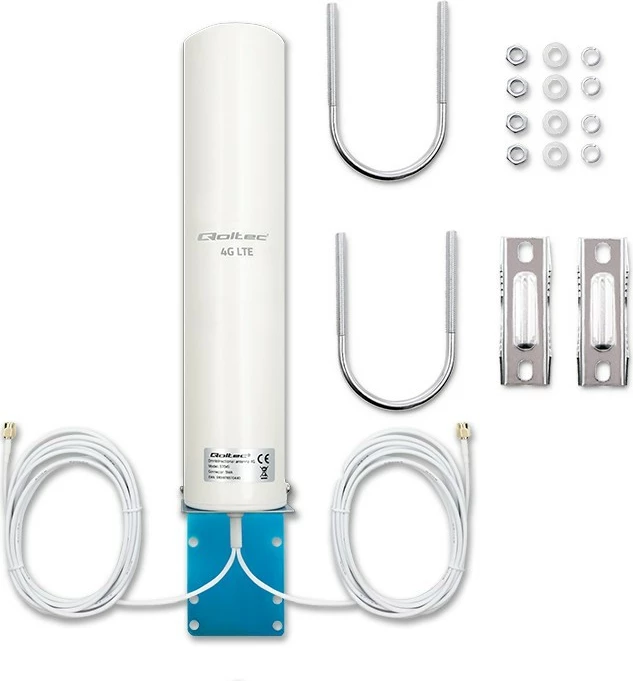 Antenë 4G LTE Qoltec 57045, omnidireksionale, 12dBi, e bardhë, për jashtë