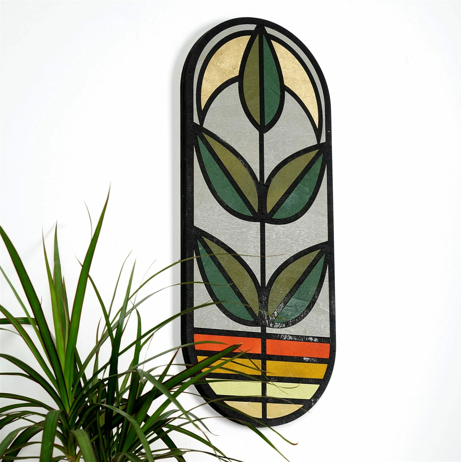 Aksesor dekorativ prej druri për mur, Wallity, ART061, shumëngjyrësh, 53x22x2cm