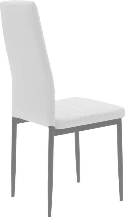 Tavolinë me karrige Julita-Parker, set 5 copë, MDF e bardhë, këmbë natyrale, D80x73cm