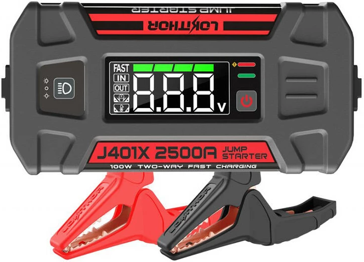 Jump starter Lokithor J401X, 2500A, Powerbank 20000mAh, Dritë LED, i zi