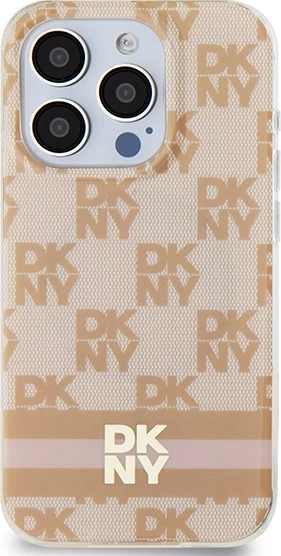 Mbështjellës DKNY IML Checkered Mono Pattern & Printed Stripes MagSafe për iPhone 13 Pro / 13, Rozë