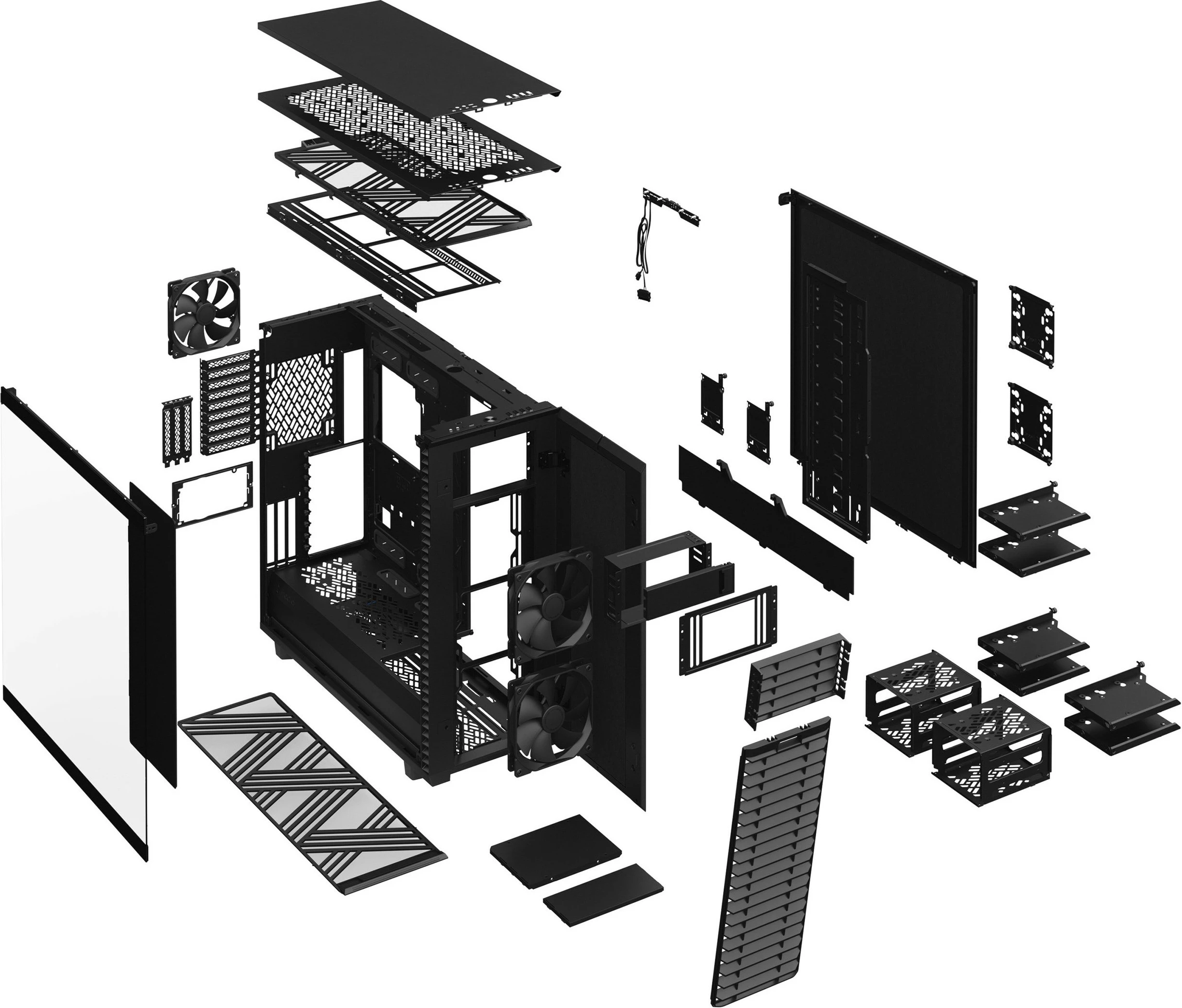 Kasë Fractal Design Define 7 XL, Midi Tower, PC, ATX, EATX, micro ATX, Mini-ITX, SSI CEB, SSI EEB, e zezë