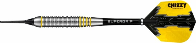 Shigjeta për Dart Harrows Chizzy Brass Softip, të zeza dhe të verdha