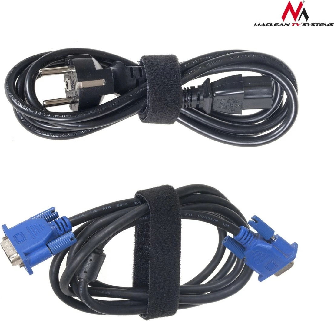 Organizues kabllosh Maclean MCTV-542, shirit hook and loop, 15.3m, 20mm, zi