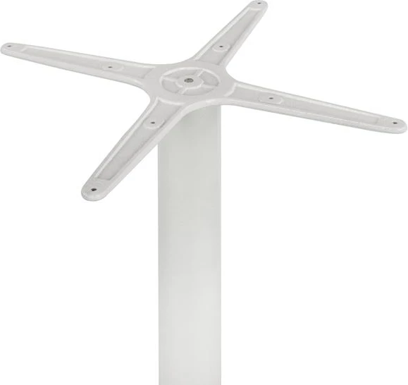 Baza alumini për tavolinë, 4 këmbë, 65x65x70cm me kryq 48x48cm, FH448.02, e bardhë