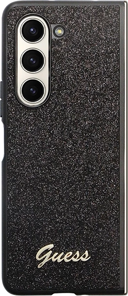 Mbështjellës Guess Glitter Script për Samsung Galaxy Z Fold 5, i zi