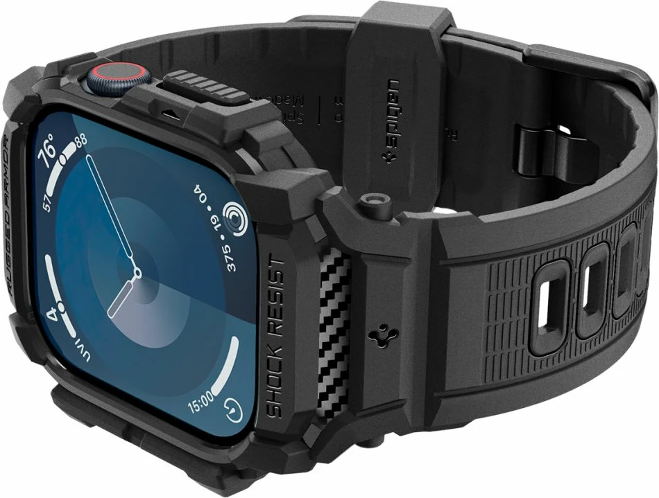Mbështjellës Spigen Rugged Armor Pro për Apple Watch 10, 46mm, i zi