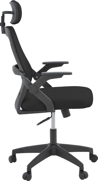 Karrige zyre Peja, material rrjete, ngjyrë e zezë, 58x60x107-117cm