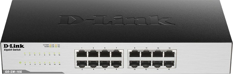 Switch D-Link GO-SW-16G, 16 porta, Gigabit, rackmount, metalik