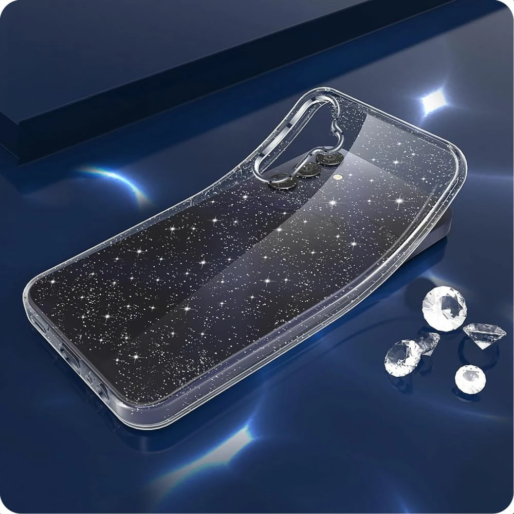 Mbështjellës Tech-Protect FlexAir për Samsung Galaxy A55 5G, Transparent-Glitter