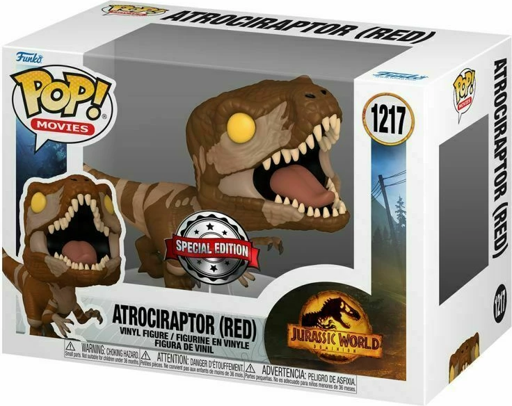 Figurinë koleksionuese Funko Pop Movies JW3 Atrociraptor, vinyl, e kuqe