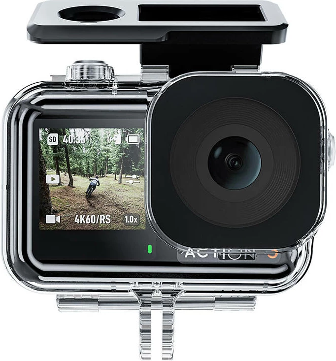 Mbështjellës i papërshkueshëm nga uji, Telesin, OA-WTP-003, për DJI Osmo Action 4/3, deri 45 m, me 3 fletë kundër mjegullës