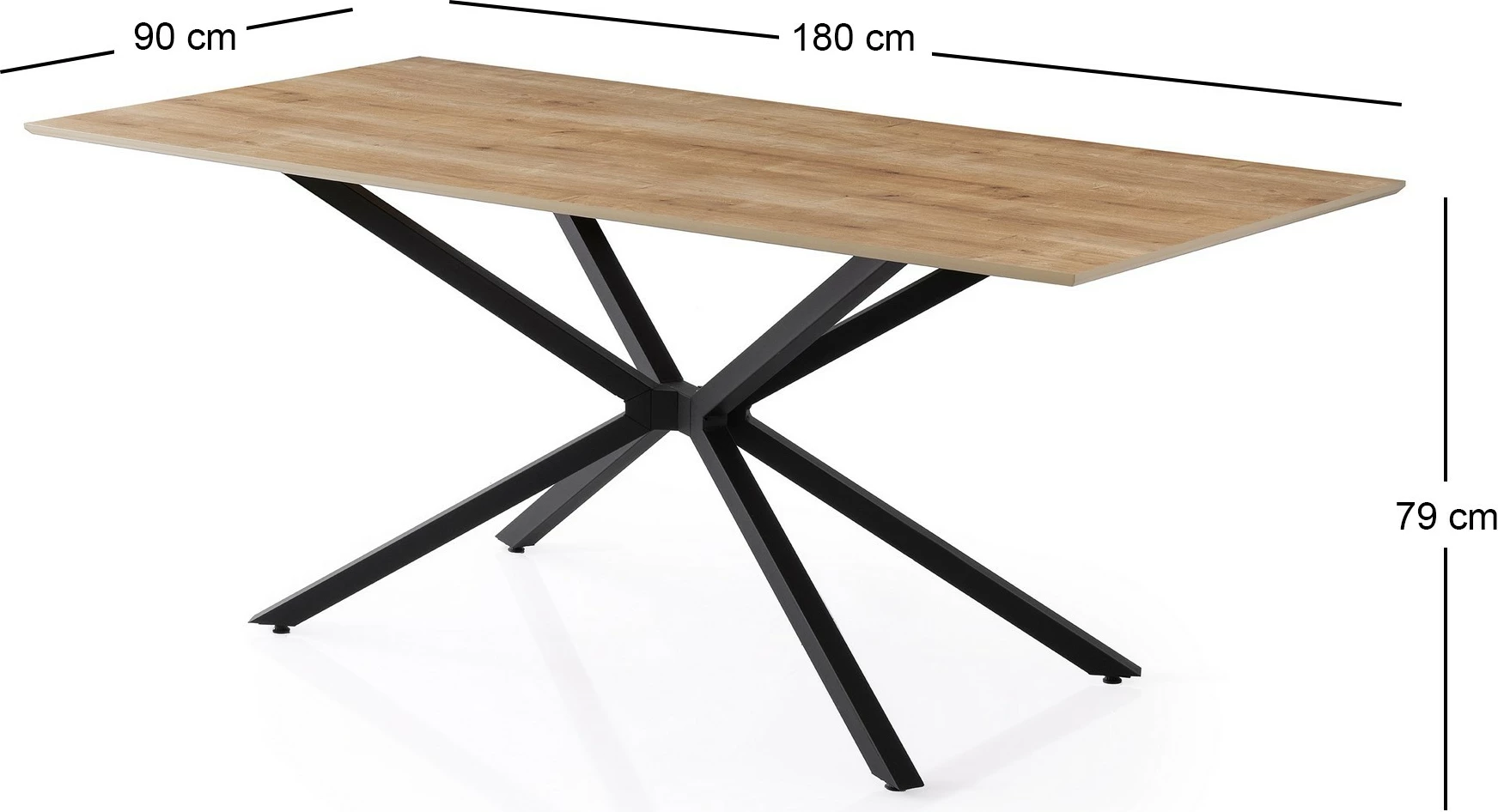 Tavolinë ngrënieje, ngjyrë lisi, Skye Decor, Nox - 3001