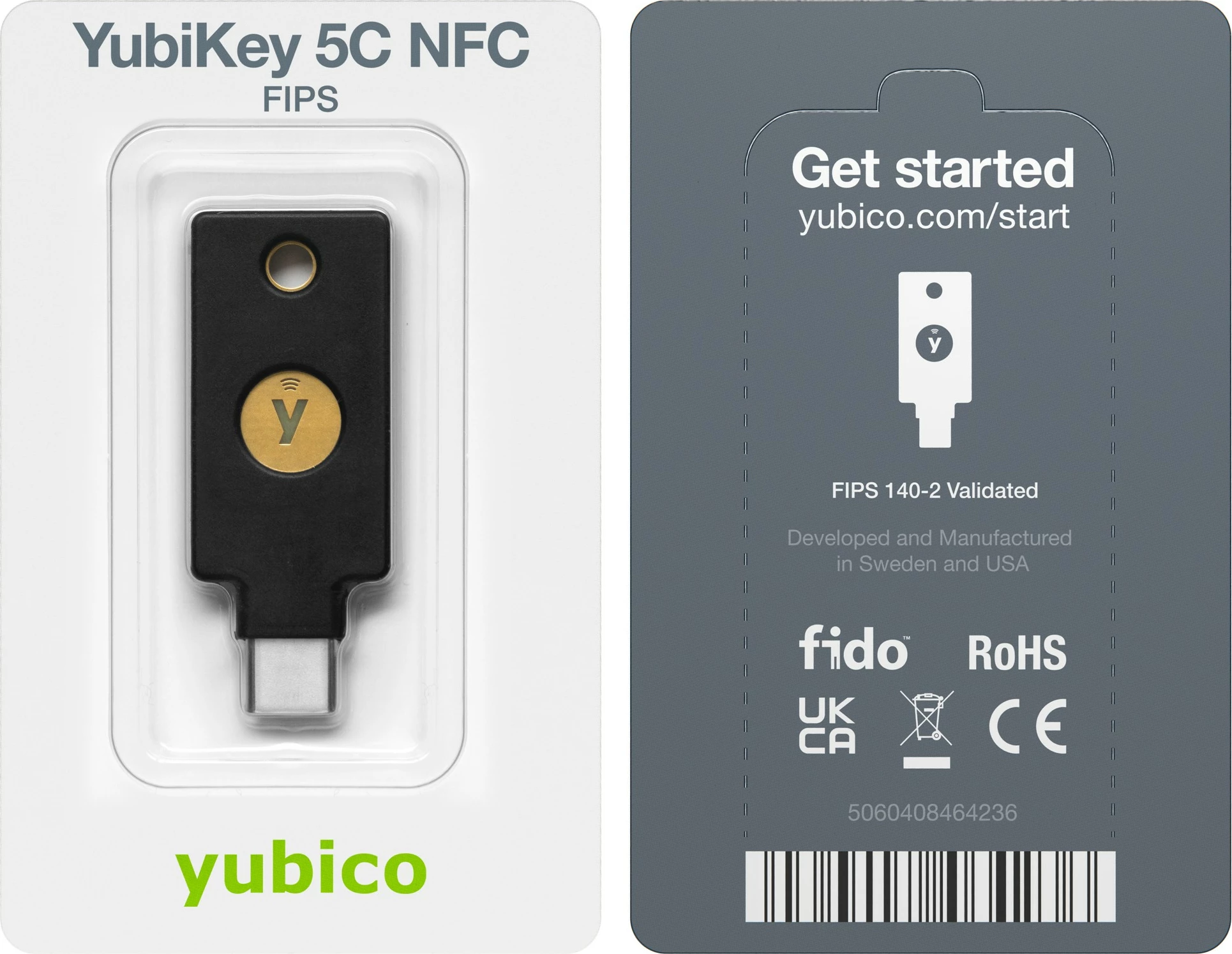 Çelës sigurie Yubico YubiKey 5C NFC FIPS, USB Type-C, i zi