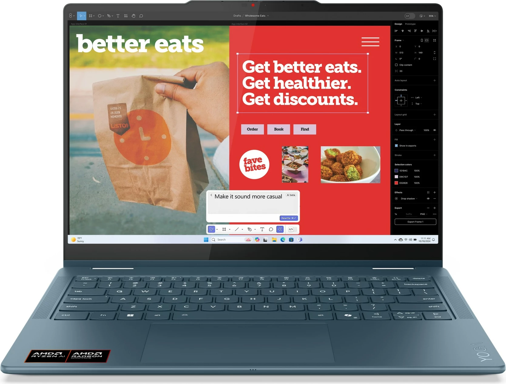Kompjuter Lenovo Yoga 7 14AKP10, Ryzen AI5, 16GB RAM, 14 inç, Tidal Teal